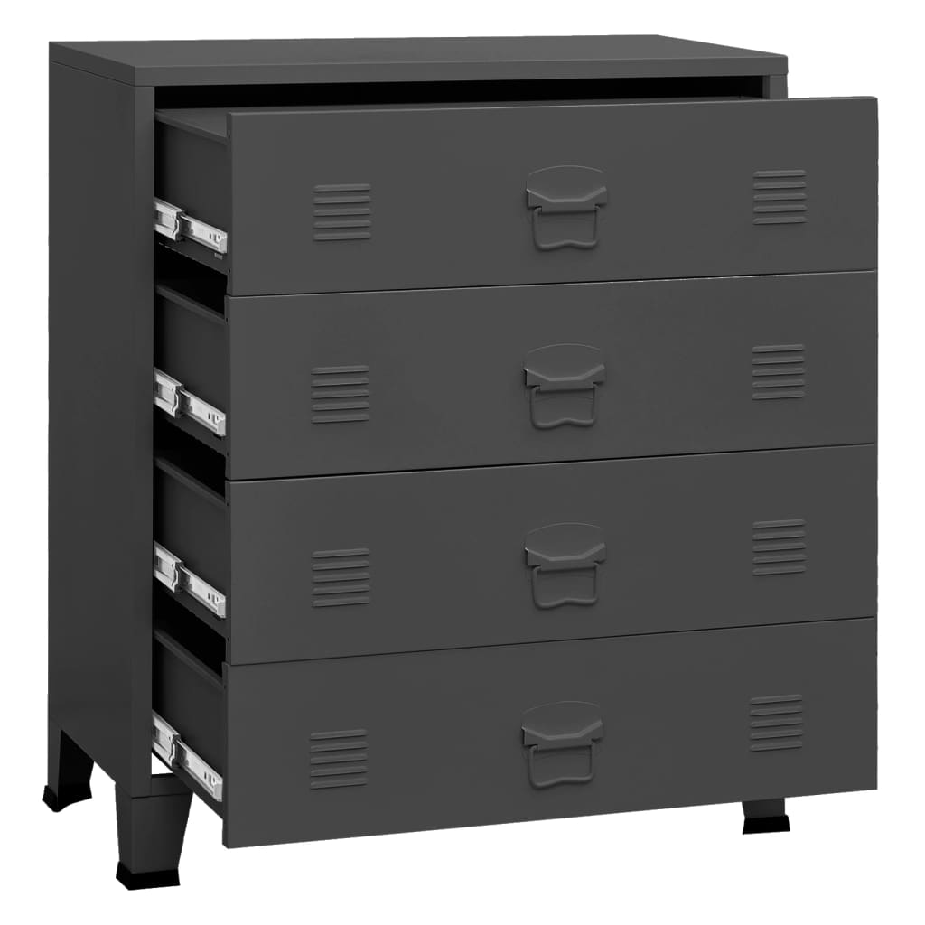 vidaXL Chest of Drawers Dresser for Bedroom Sideboard Storage Cabinet Metal