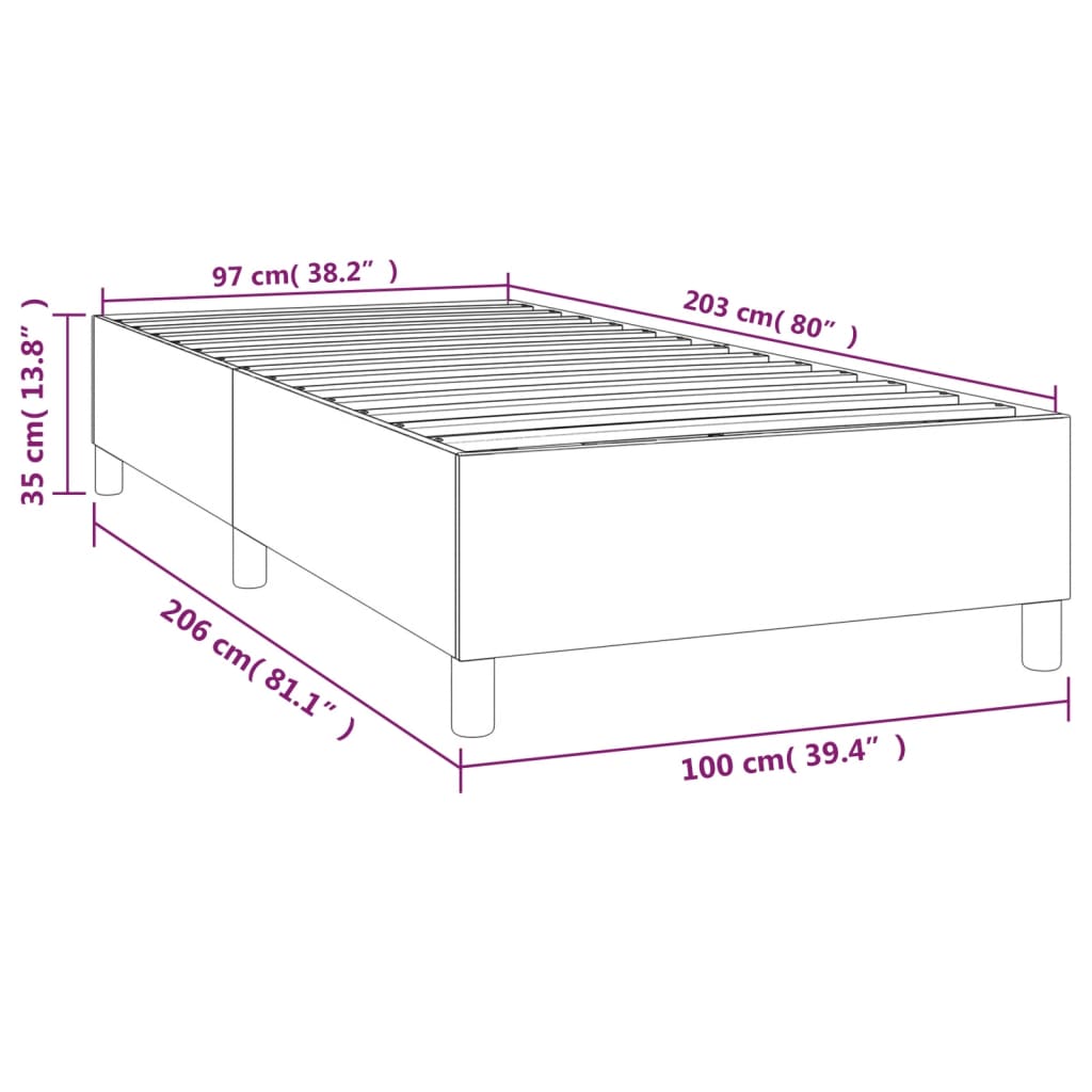 vidaXL Bed Frame Platform Bed Mattress Foundation Bedroom Furniture Fabric-3