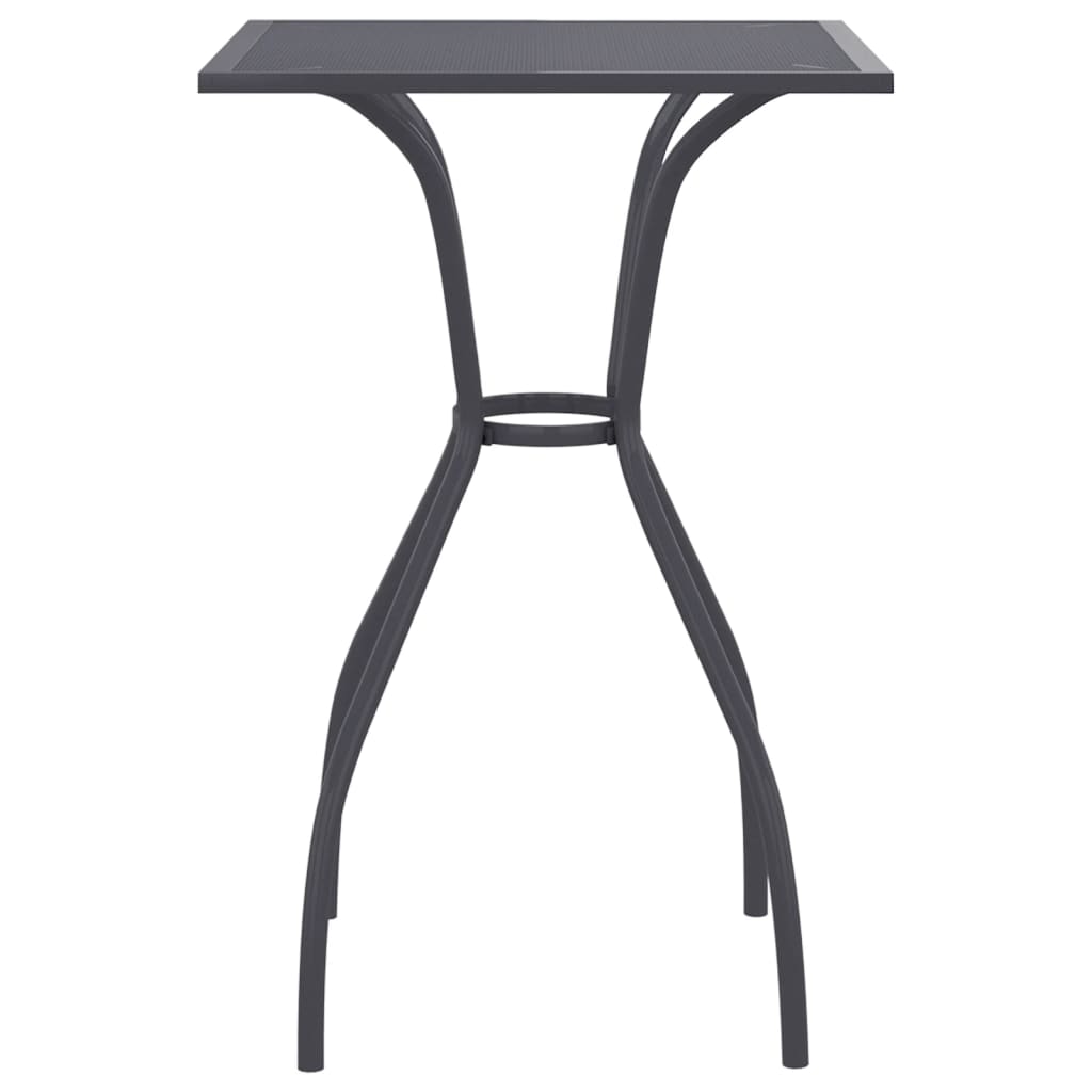 vidaXL Patio Table Outdoor Bistro Table with Metal Frame Anthracite Steel Mesh-1