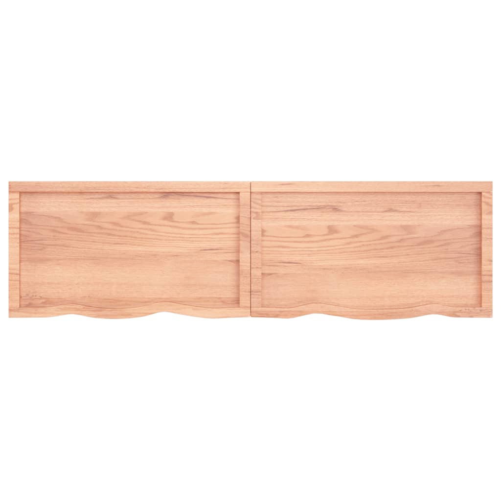 NNEVL Wall Shelf Light Brown 180x50x(2-4) cm Treated Solid Wood Oak-2