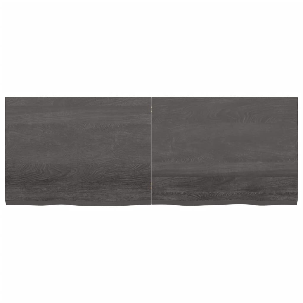 NNEVL Bathroom Countertop Dark Grey 160x60x4 cm Treated Solid Wood-2