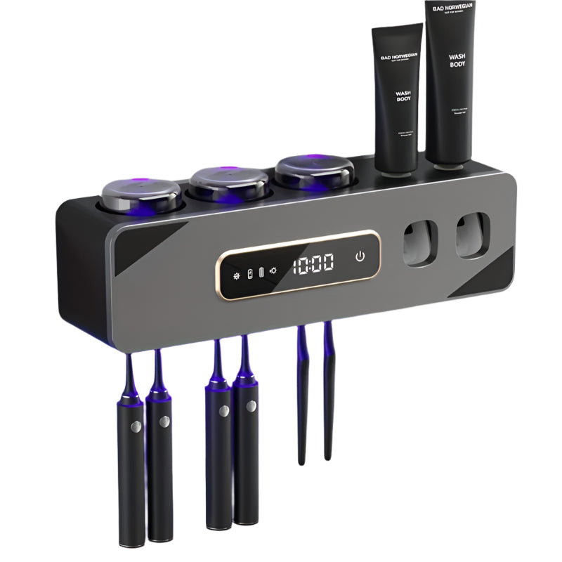 NNETM Smart Wall Toothbrush Holder with Toothpaste Dispenser