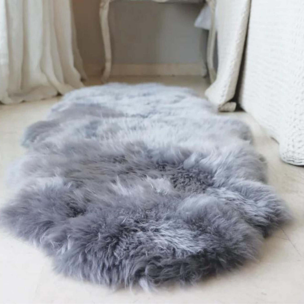 Genuine Grey Sheepskin Faux Fur Rug