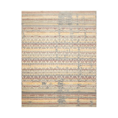 8x10 Ivory, Blue Hand Knotted 100% Wool Peshawar Transitional Oriental Area Rug-0