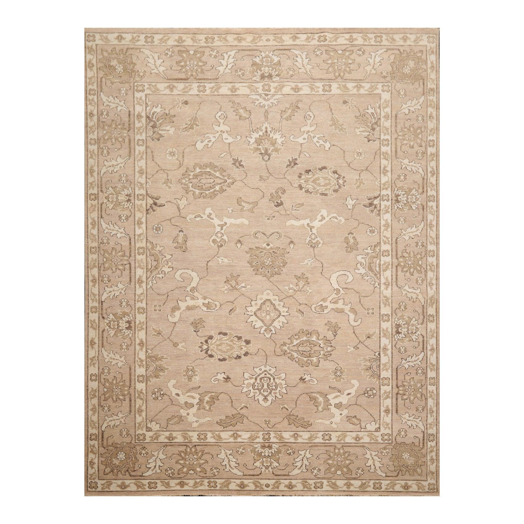 7'8" x 9'11" Hand Knotted 100% Wool Peshawar Oriental Area Rug Taupe