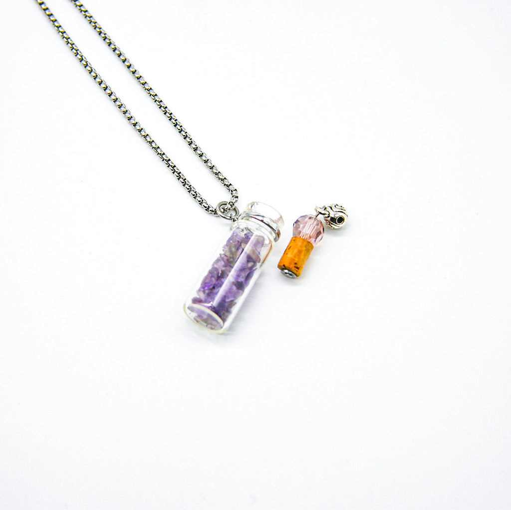 Amethyst Diffuser Necklace | Aroma Jewelry | Energy & Healing | Diffusing on the go-3
