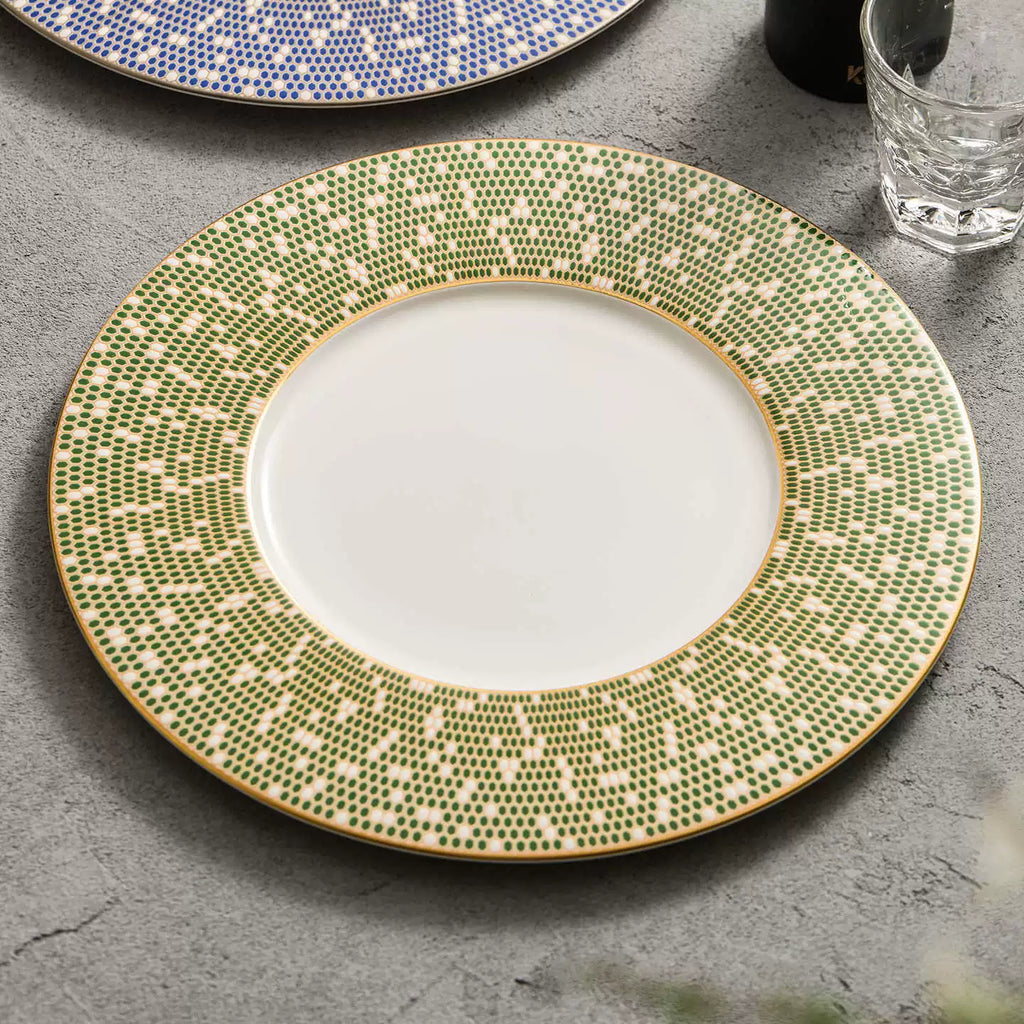 Artisanal Mosaic Rim Fine Porcelain Plate – Celestial Series