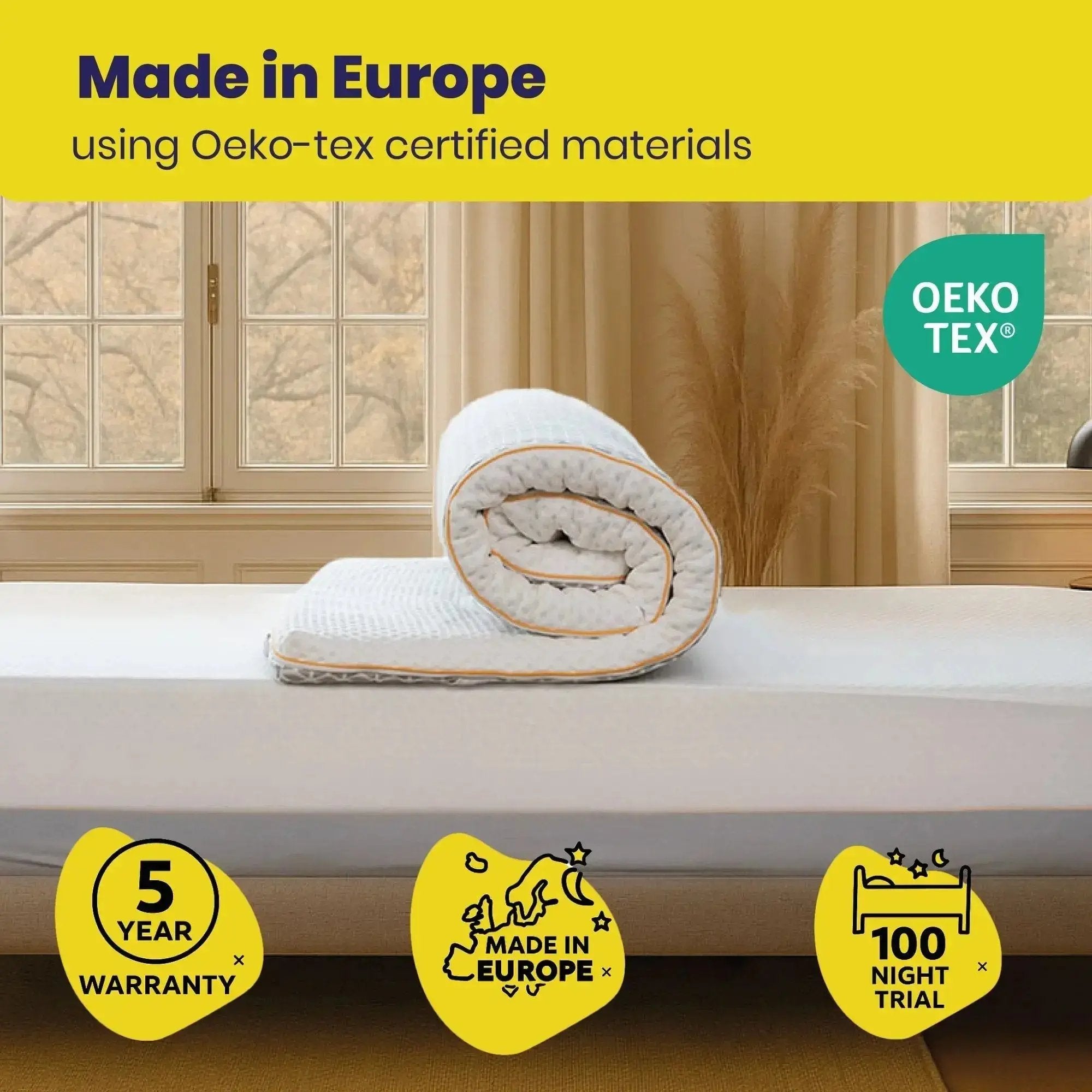 Brightr® Aurora 2 in 1 Best Memory Foam Mattress Topper Soft/Medium Firm