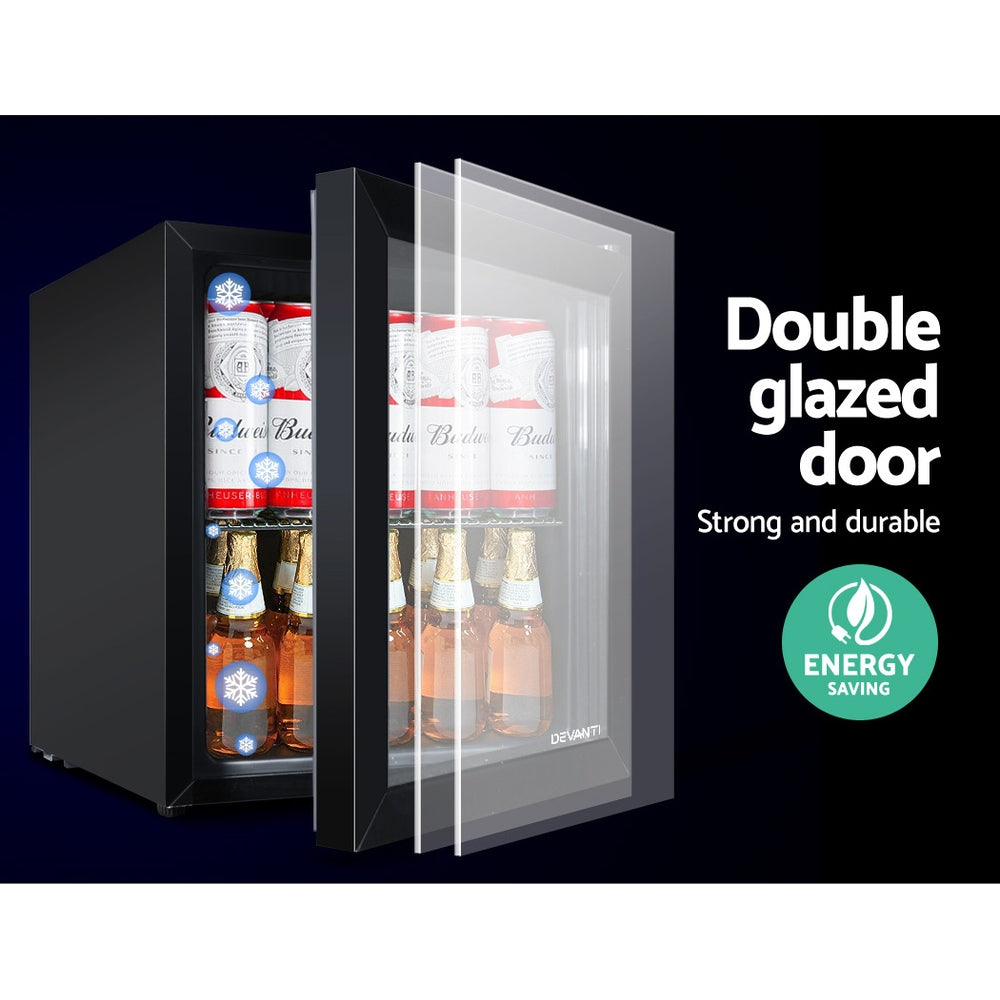 NNEDSZ 46L Glass Door Bar Fridge Mini Countertop Freezer Fridges Bottle Cooler