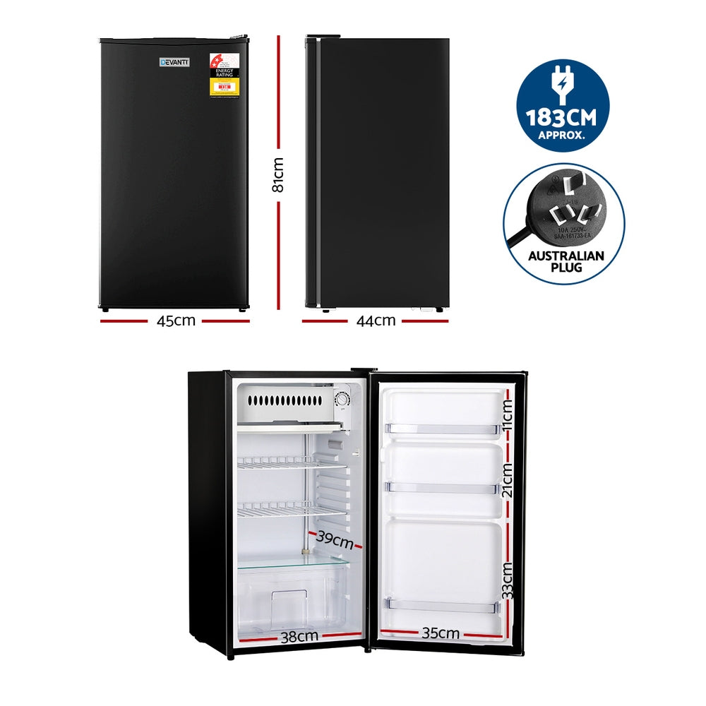 NNEDSZ 95L Bar Fridge Black