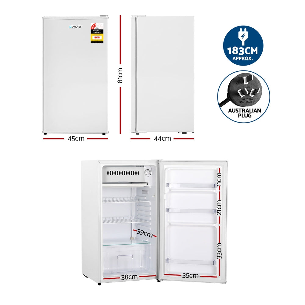 NNEDSZ 95L Bar Fridge White
