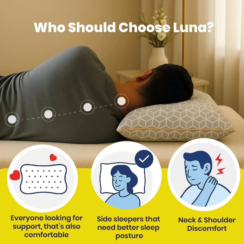 Brightr® Luna Adjustable Memory Foam pillow for neck & shoulder pains