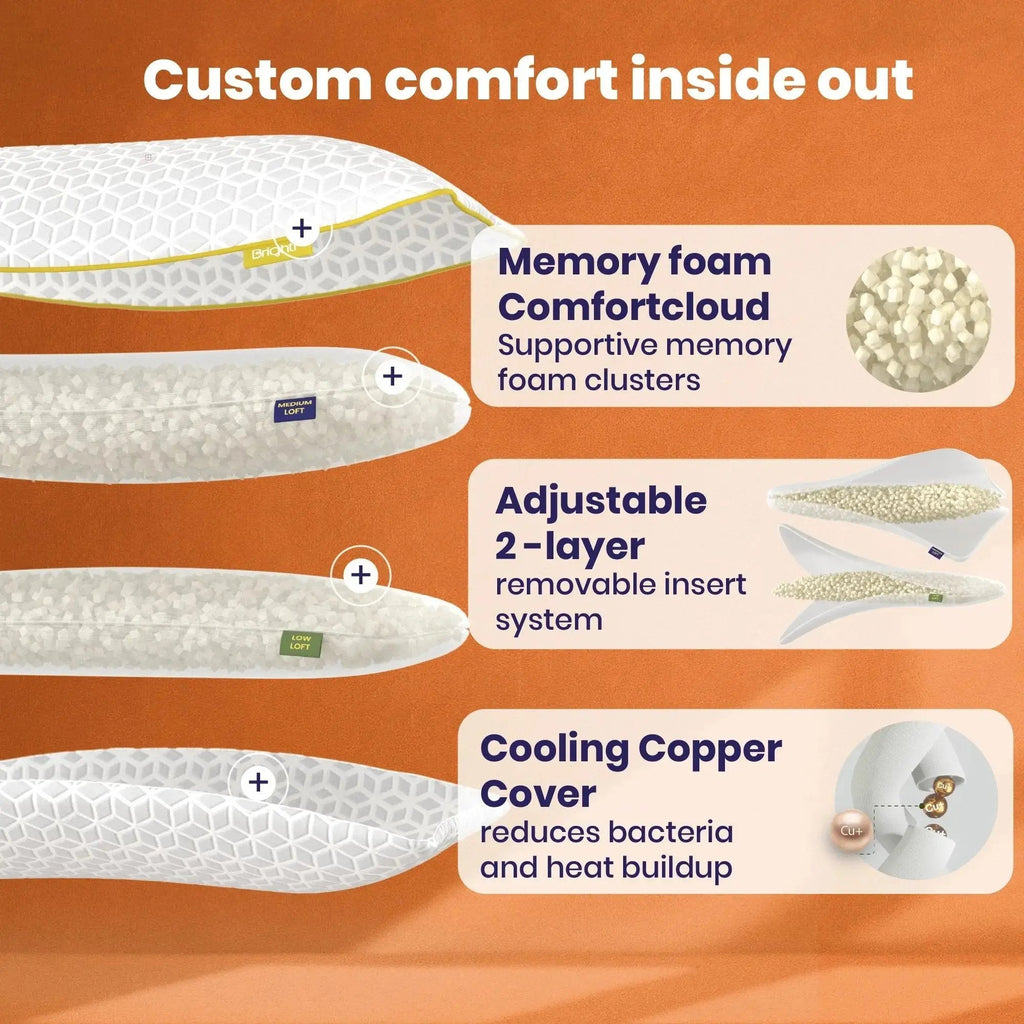 Brightr® Luna Adjustable Best Memory Foam pillow