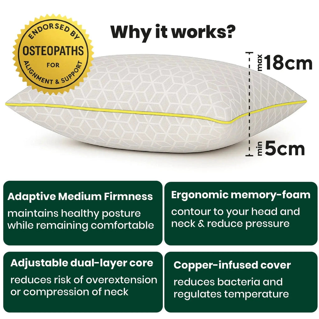 Brightr® Luna Adjustable Best Memory Foam pillow