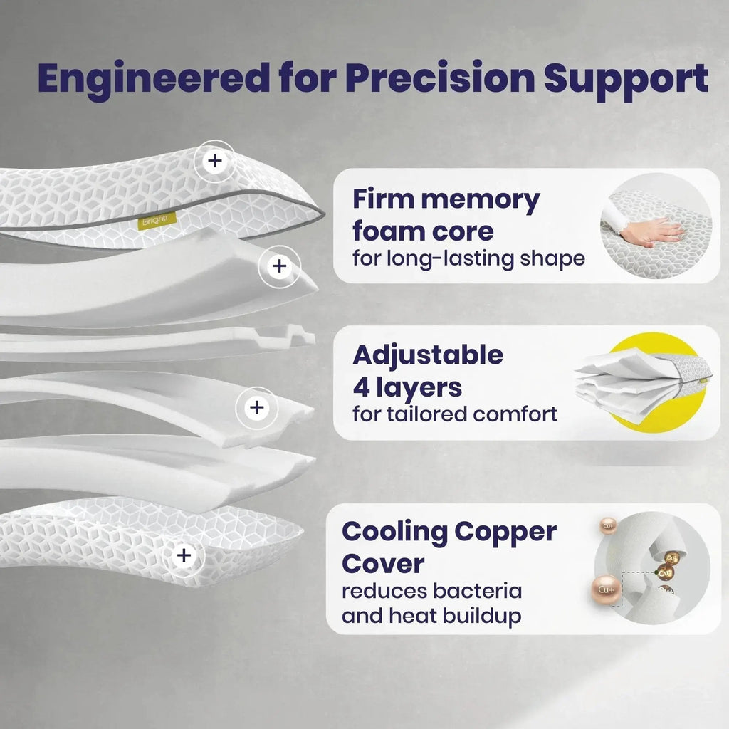 Brightr® Eclipse Adjustable Firm Memory foam pillow