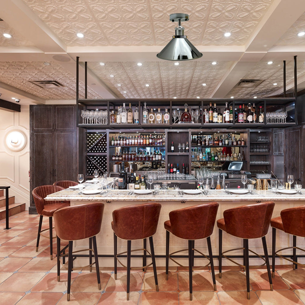 Chrome Vintage Industrial Ceiling Lights Retro Pendant Shade Sconce Lamp~2602