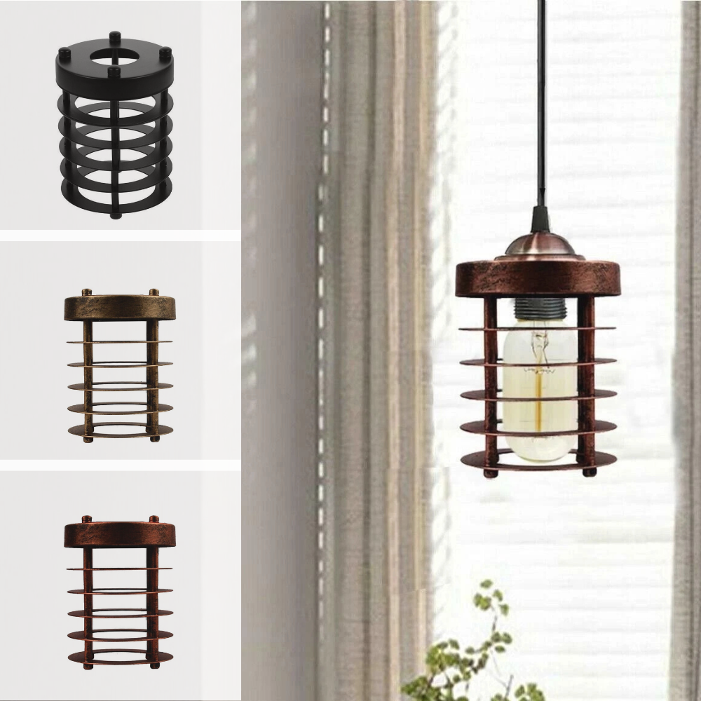 Metal  Cylinder Cage Vintage Industrial Pendant Lampshade  ~3162