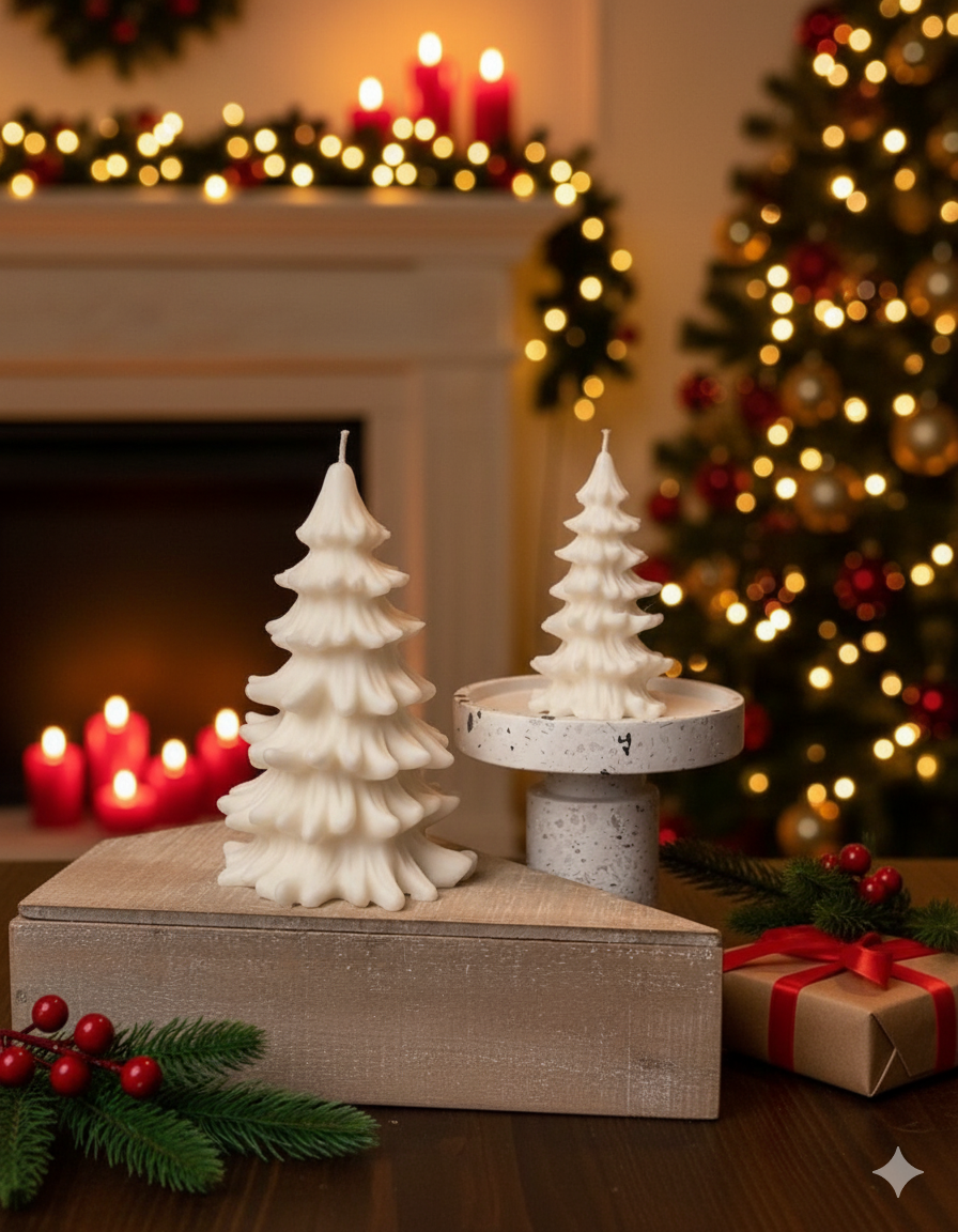 Christmas Tree Candles - Cedar Trees Holiday Decor-0