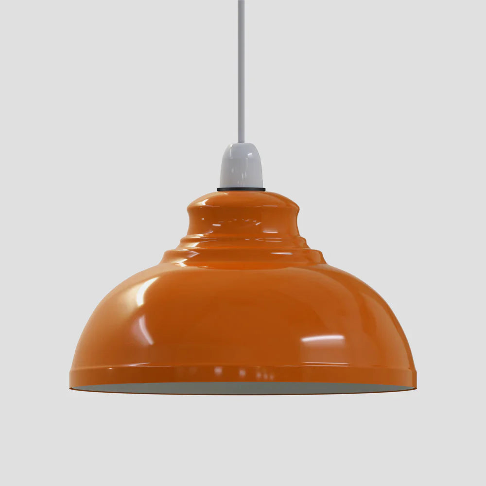 Vintage Retro Pendant Light Curvy Shade Metal Easy Fit E27/B22~1391