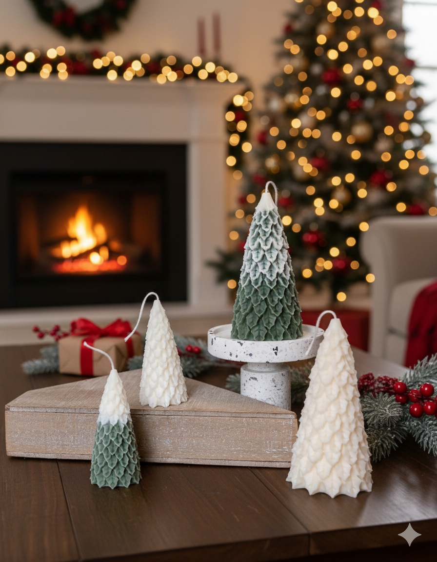 Christmas Pine Tree Candles for Festive Holiday Decor-1