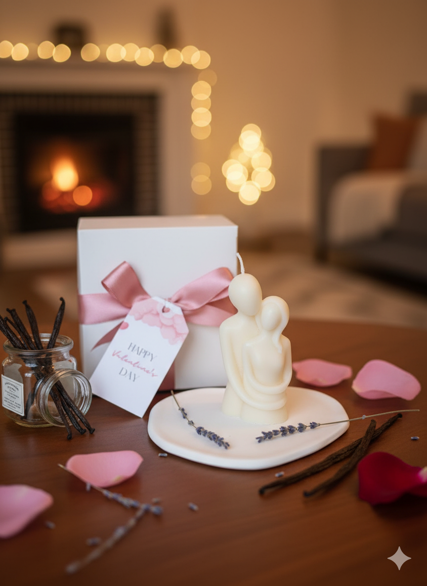 Cuddling Couple Handmade Scented Candle for Cozy Moments-0