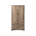FarmHome Rustic 2 Drawer Bedroom Storage Armoire Grey Oak-0