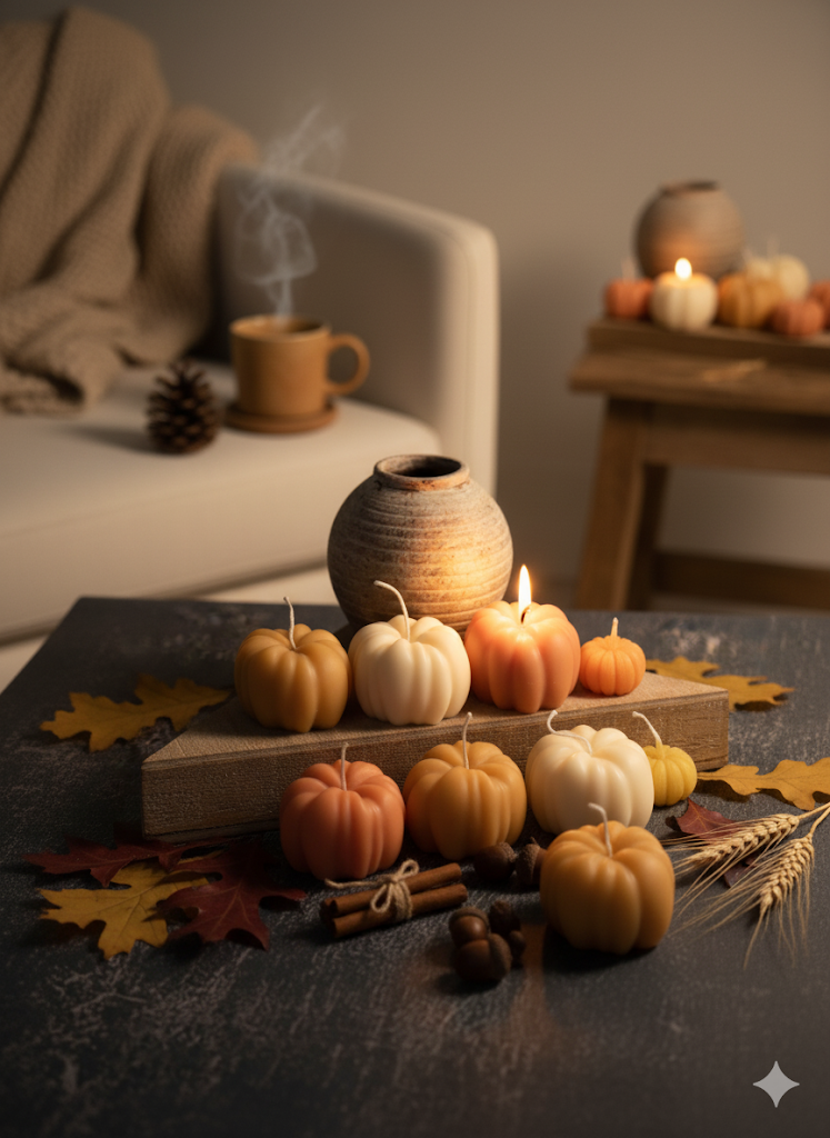 Autumn Pumpkin Candle - Handmade Soy Wax Candle for Cozy Fall Ambiance-3