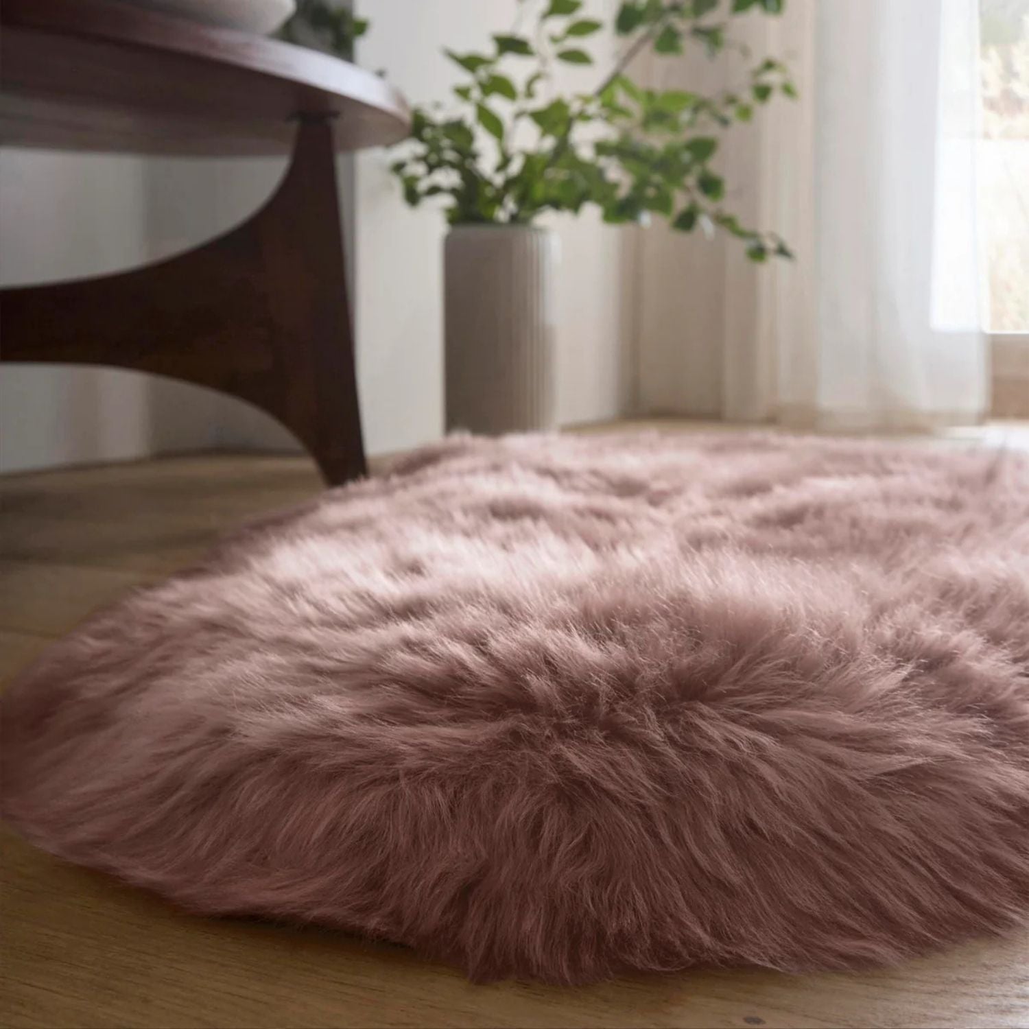 Genuine Rose Sheepskin Faux Fur Rug