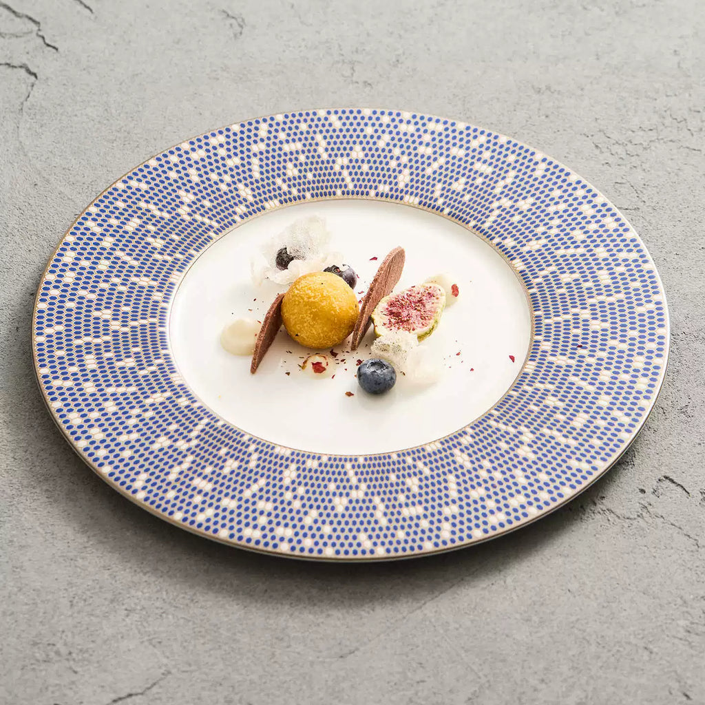 Artisanal Mosaic Rim Fine Porcelain Plate – Celestial Series