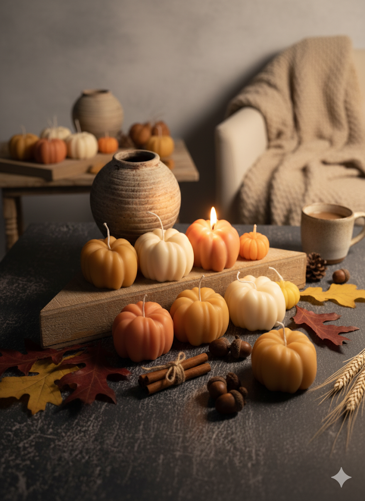 Autumn Pumpkin Candle - Handmade Soy Wax Candle for Cozy Fall Ambiance-1