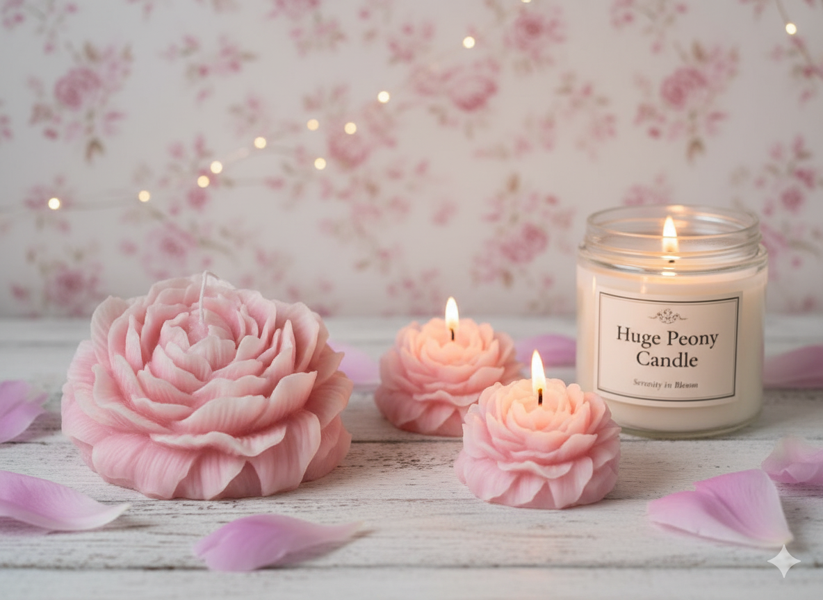 Huge Peony Candle - Premium Soy Wax Scented Candle for a Luxurious Home Ambiance-1