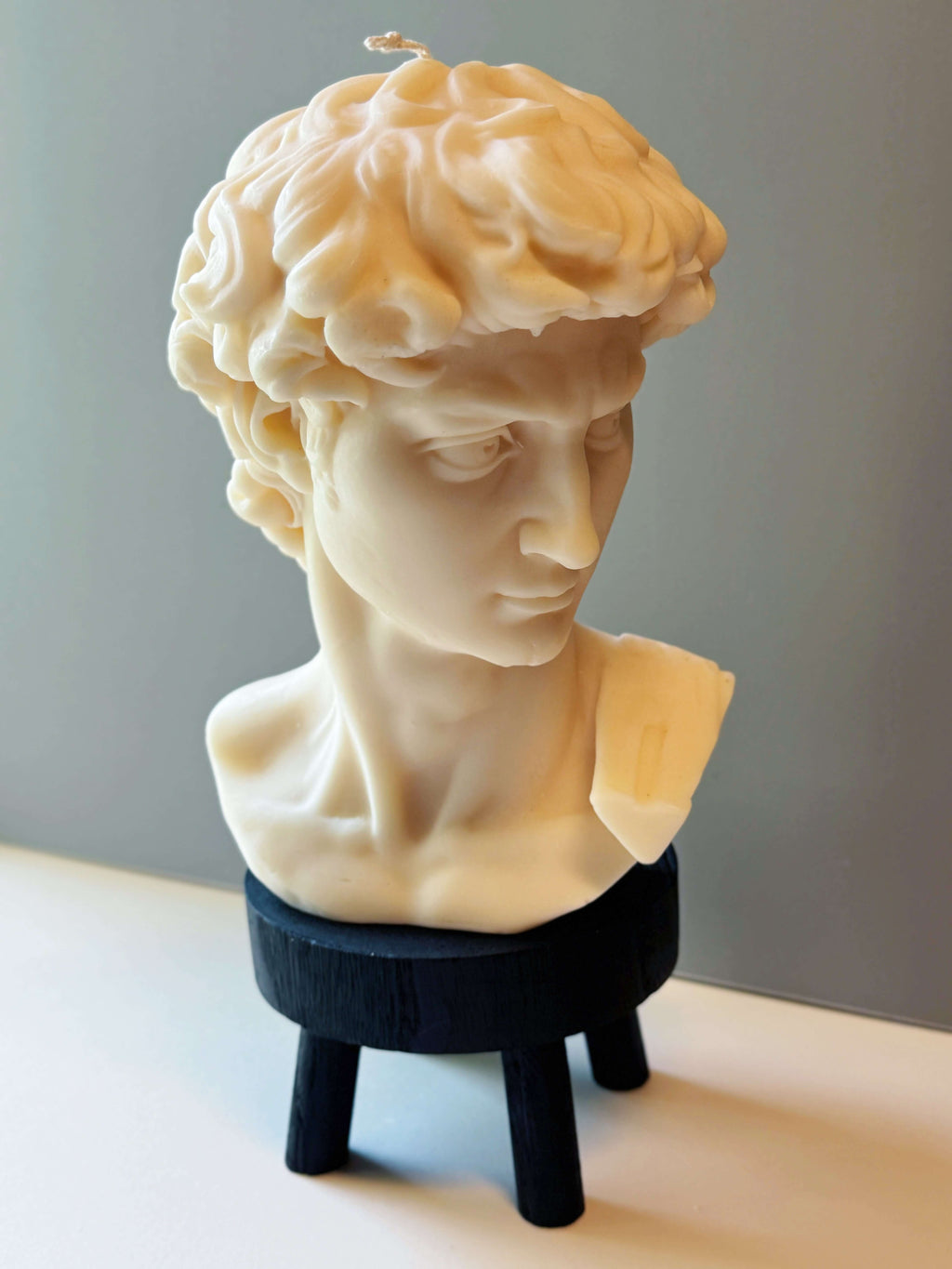 David Head Sculptural Candle – Large 11” Decorative Wax Bust-3