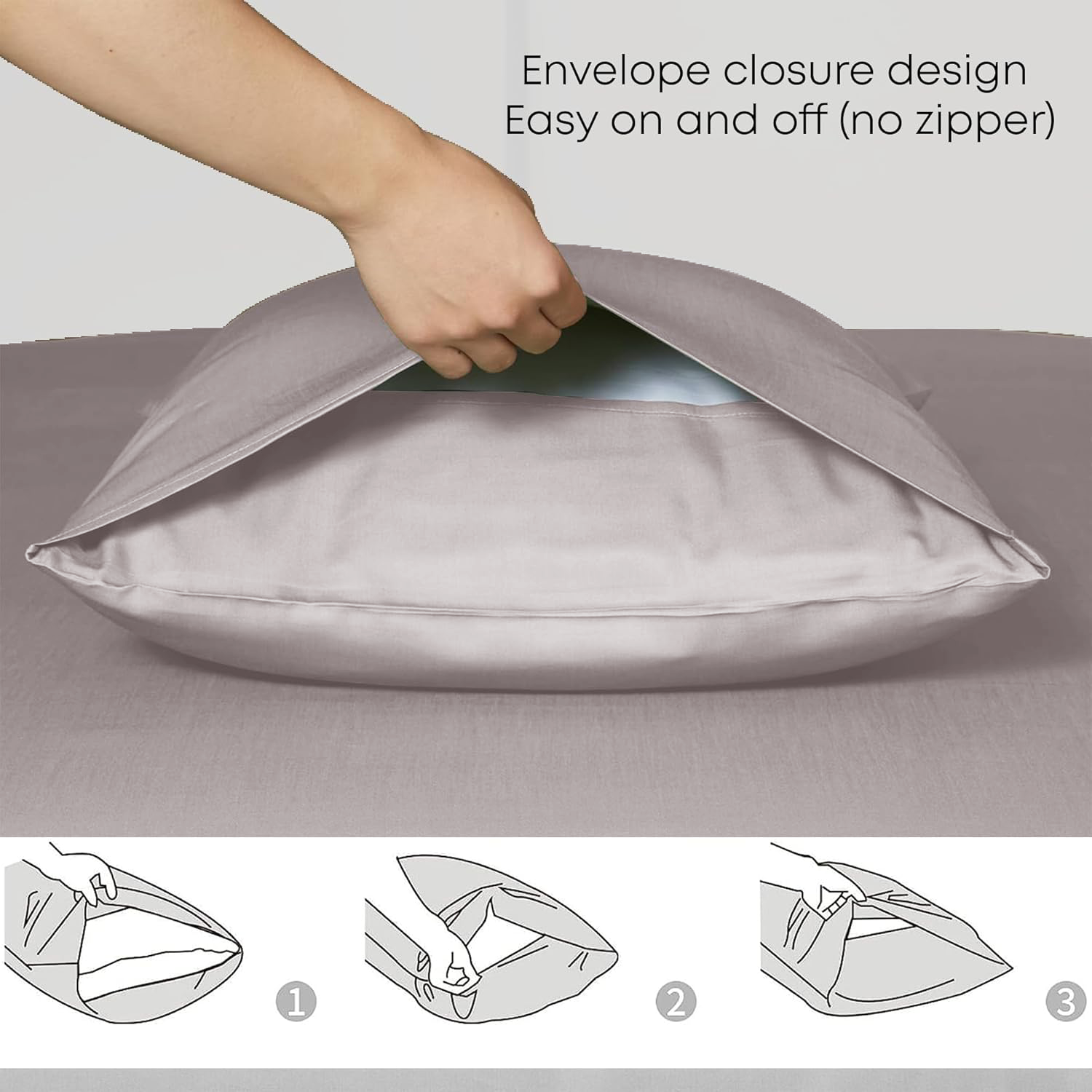 100% Organic Bamboo Silk Pillowcases (2 Pack)