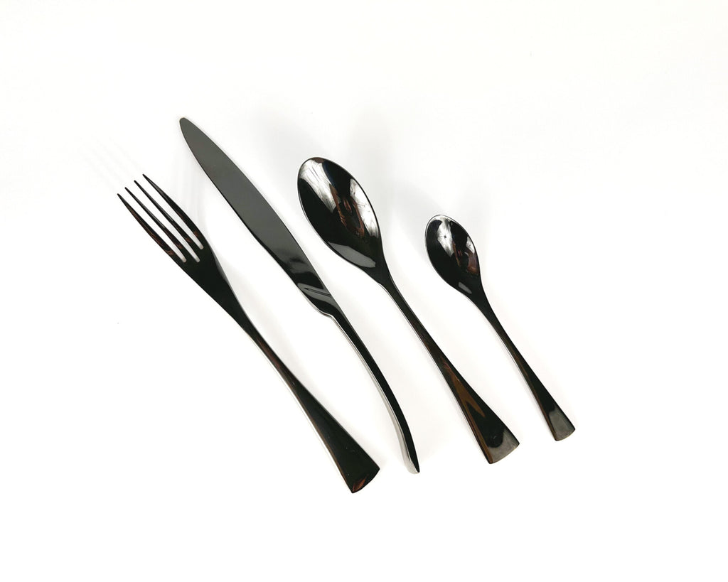 Munich Black Stainless Steel Cutlery Sets x16/24 pieces