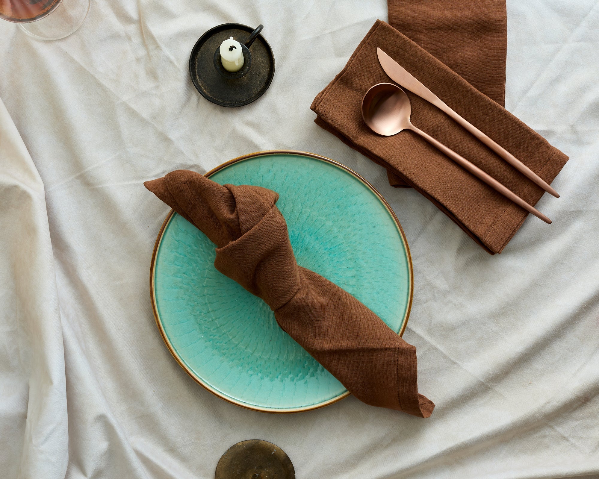 Indie Brown Muslin Cotton Table Napkin Set of 4