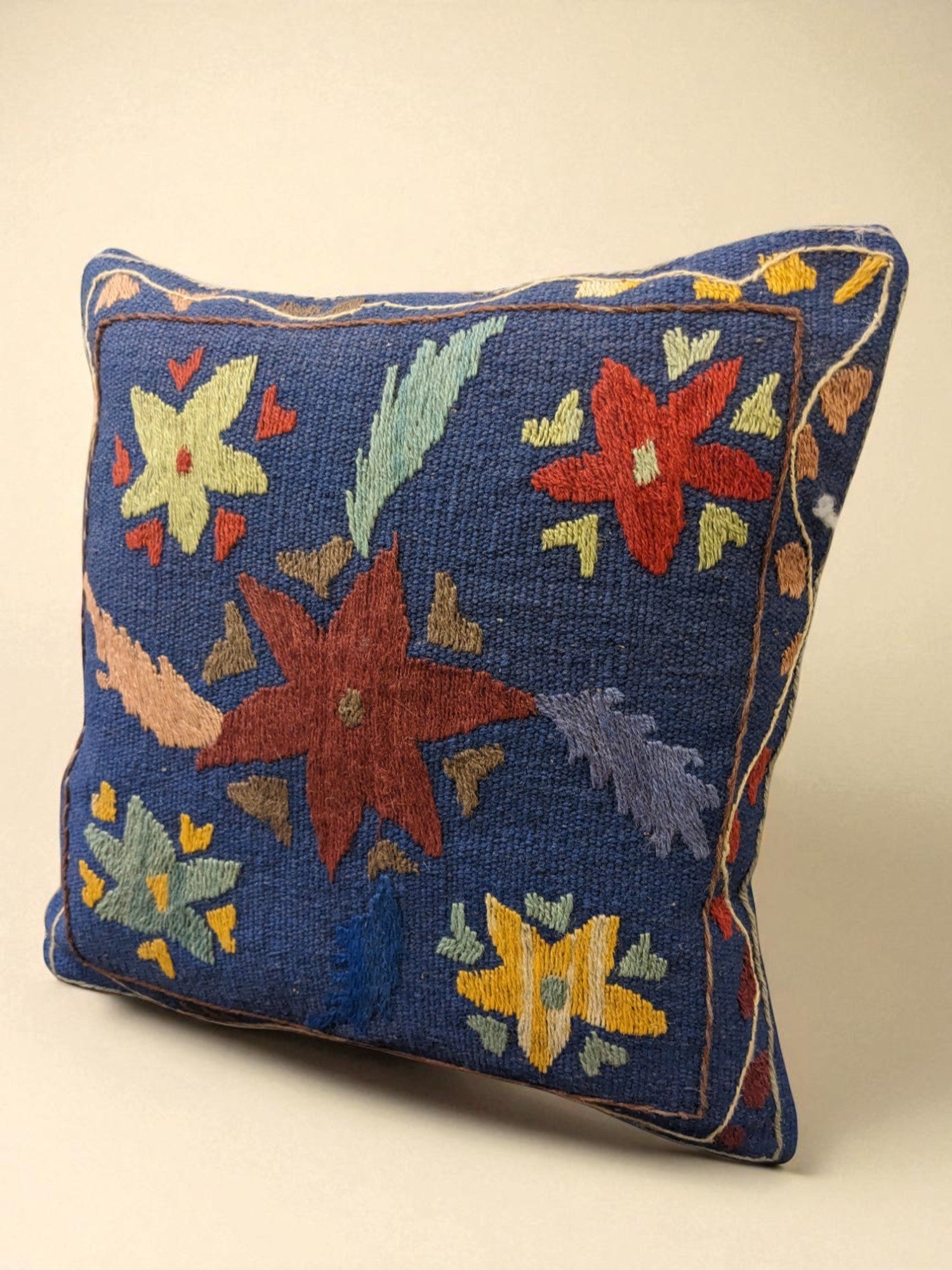 Suzani Hand Embroidered Cushion Cover - 45 x 45 cm