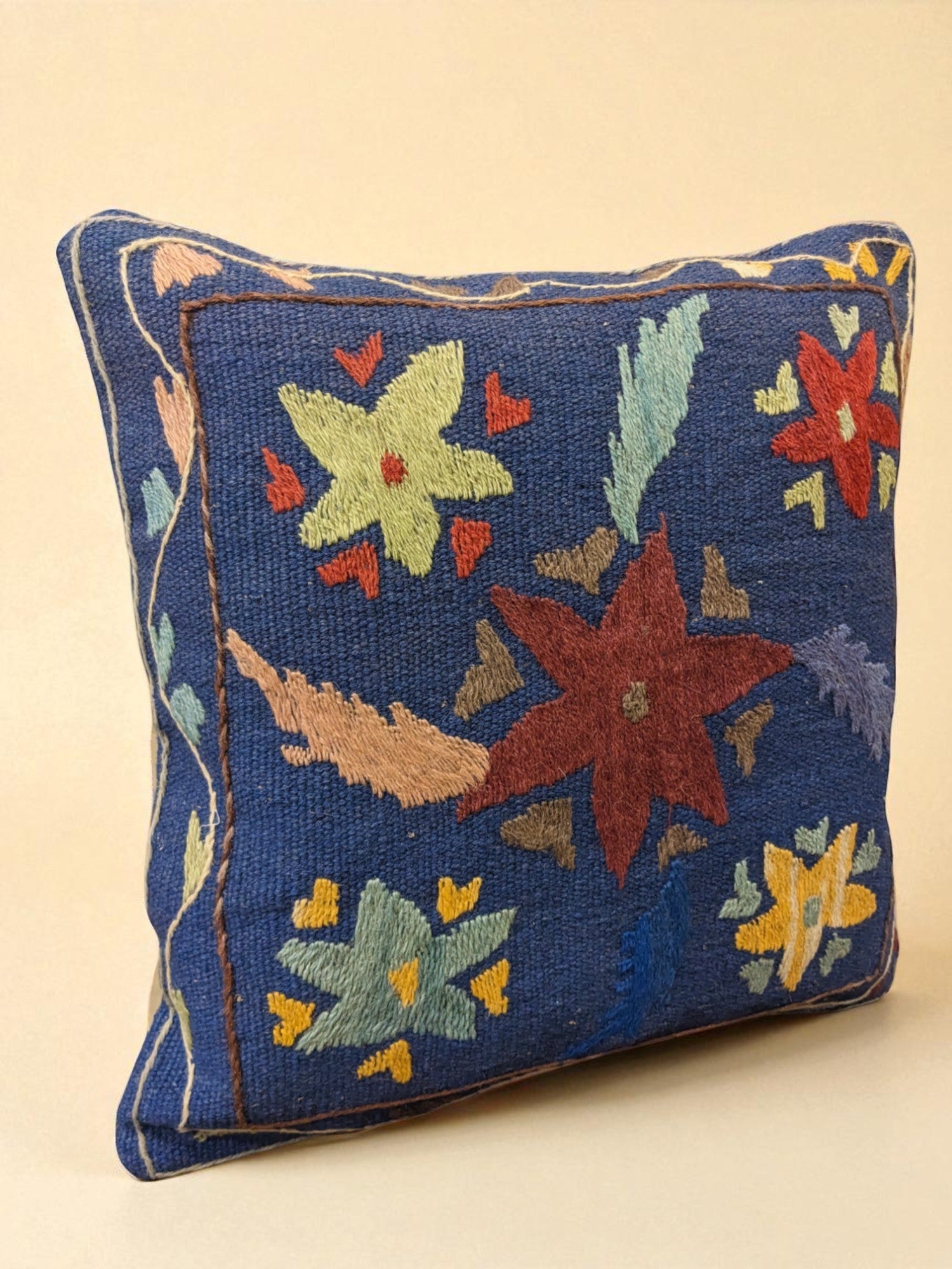 Suzani Hand Embroidered Cushion Cover - 45 x 45 cm