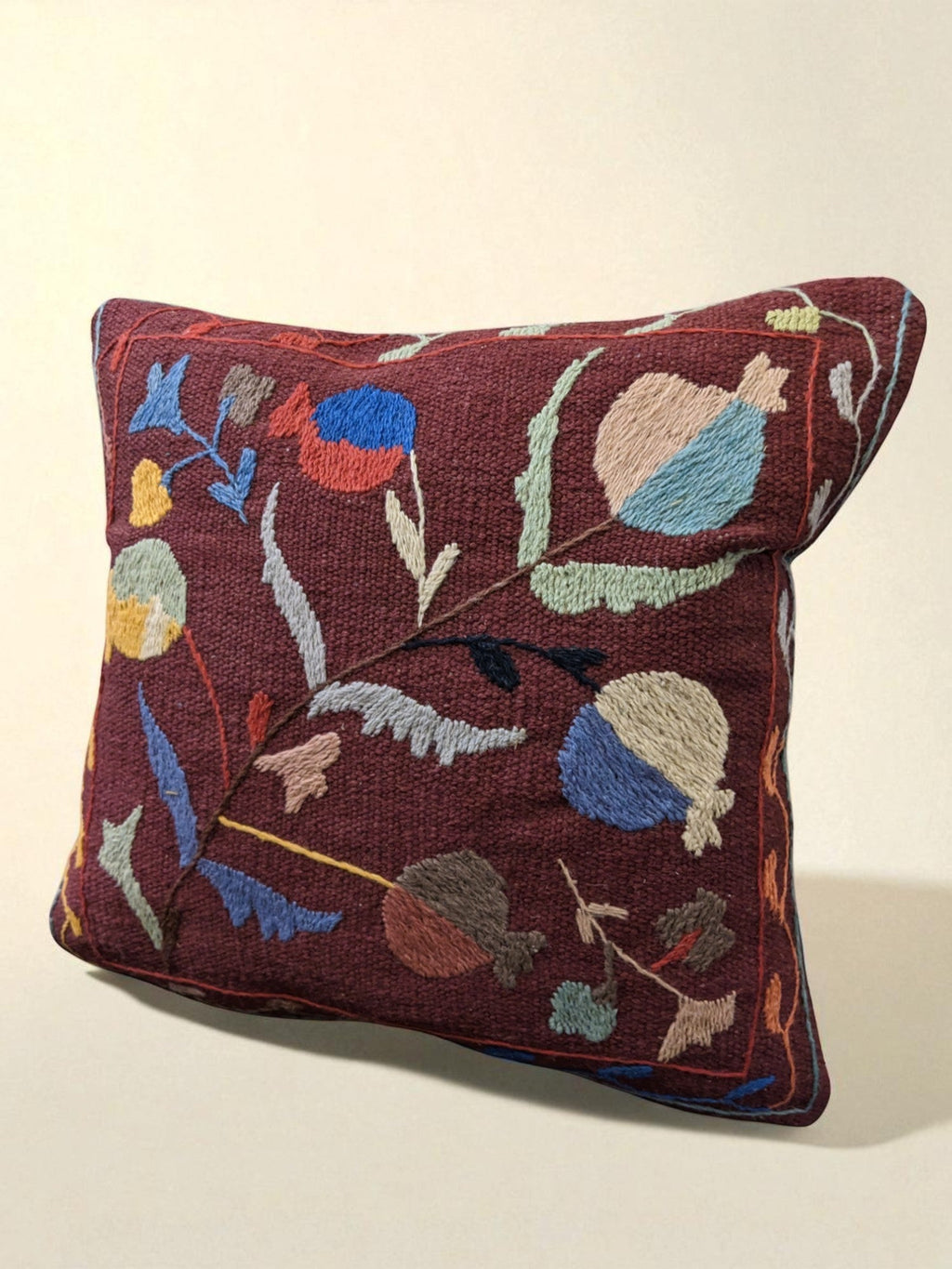 Suzani Hand Embroidered Cushion Cover - 45 x 45 cm