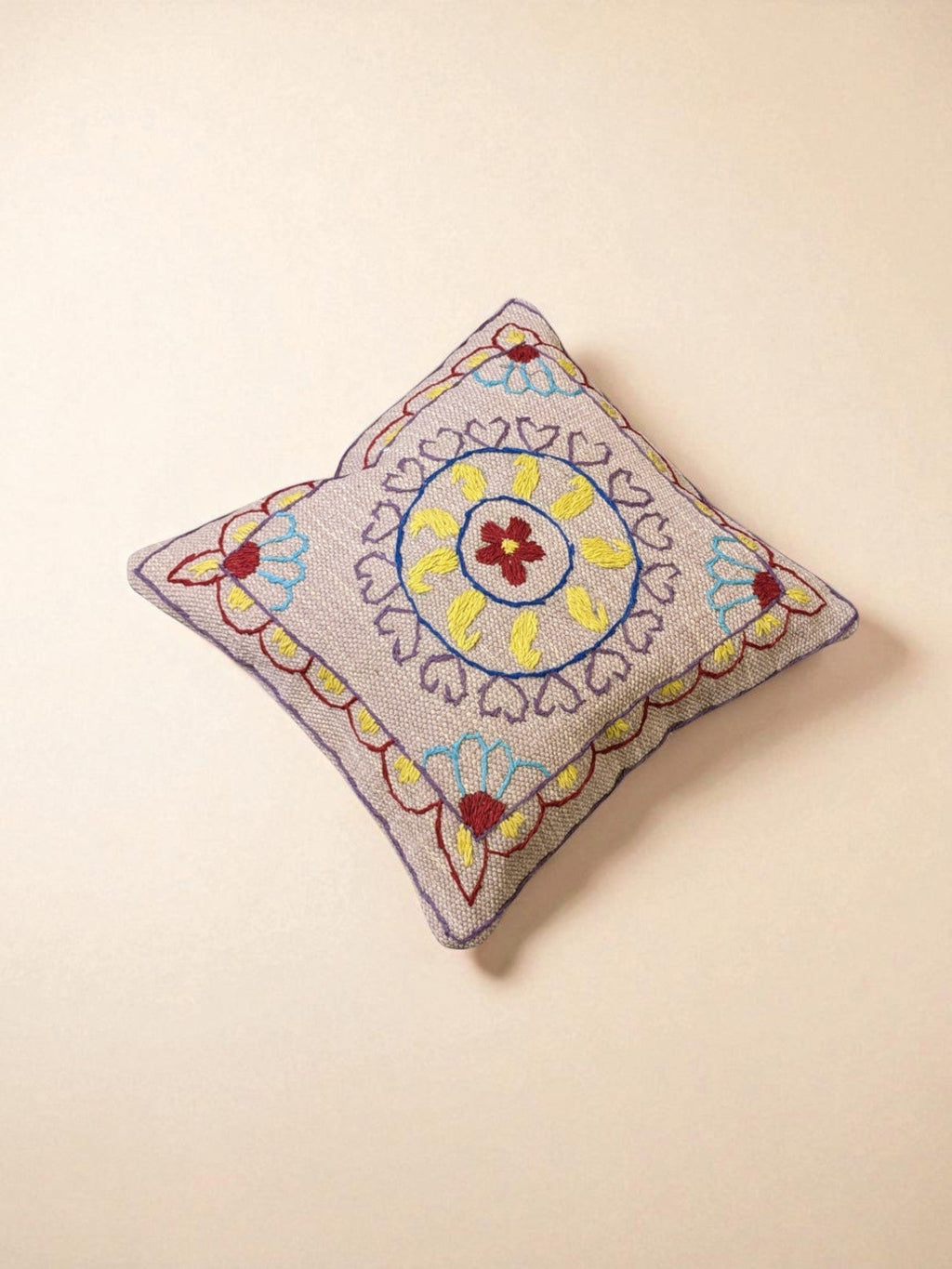 Suzani Hand Embroidered Cushion Cover - 45 x 45 cm
