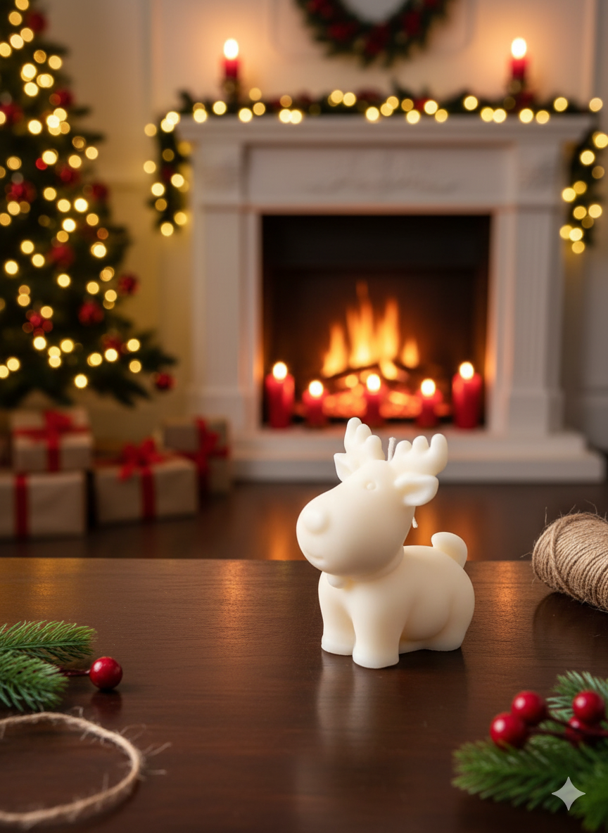 Reindeer Christmas Candle-0