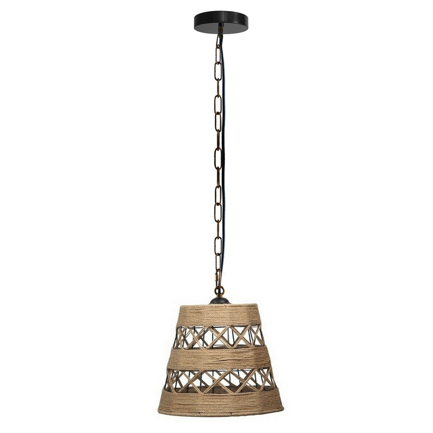 Drum Shape Ceiling Pendant Light Hemp Rope Hanging Light E27 Lamp Shade~1534