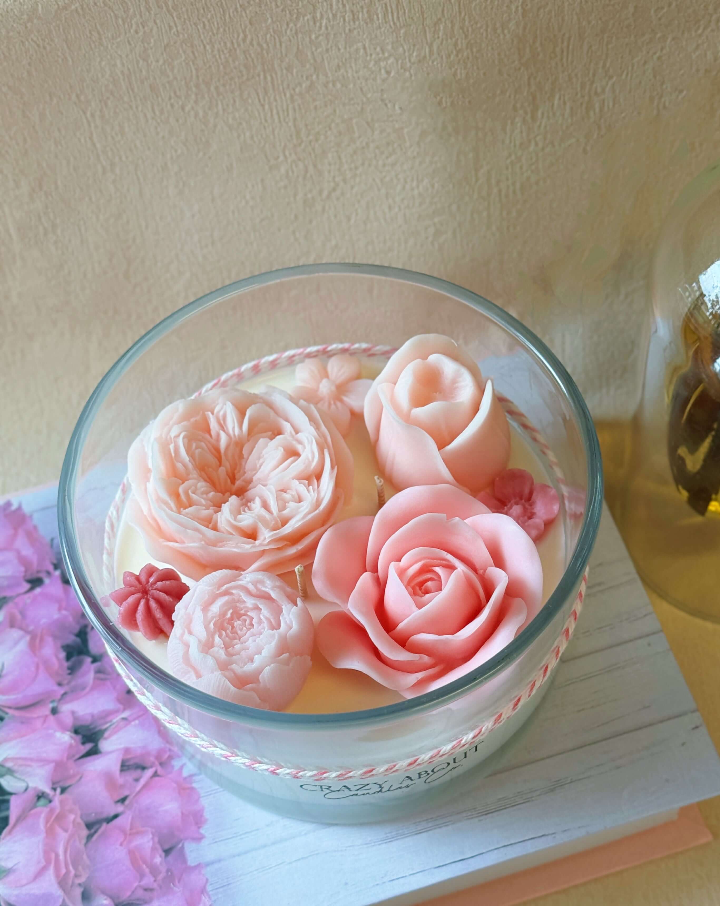Handmade Large Rose-in-a-Jar Candle-3
