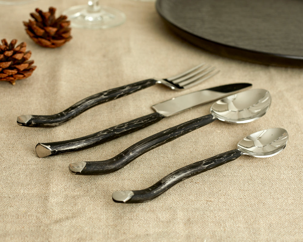 Seville Silver Stainless Steel Rustic Cutlery Set