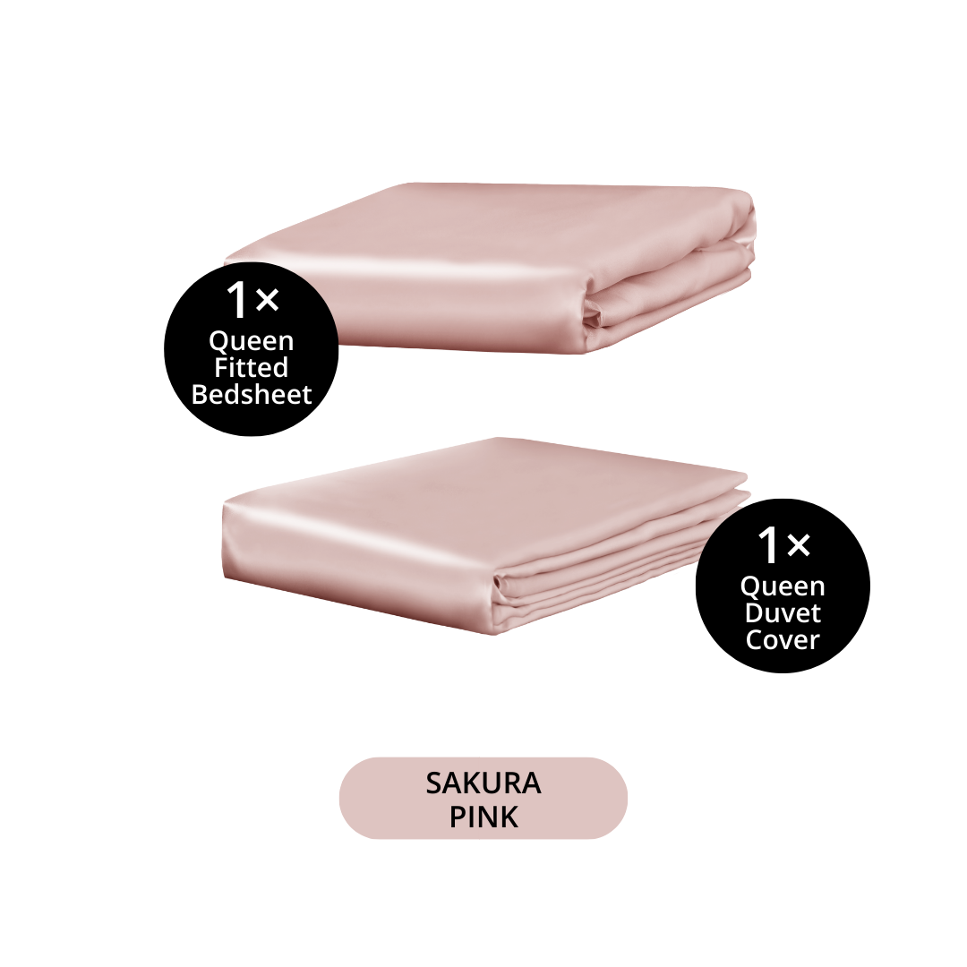 Queen 2 Piece Silk Bedding Set