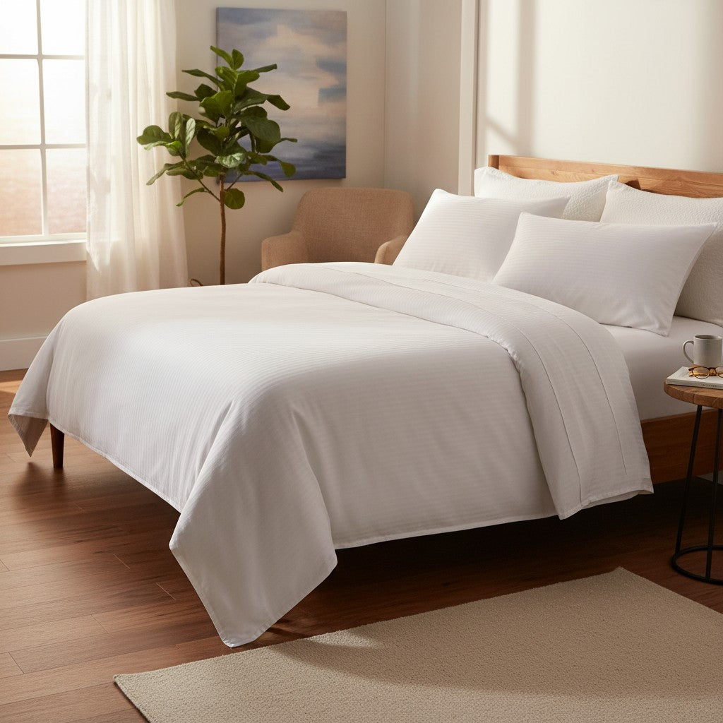 T-250 Blended Collection 5 MM Satin Stripe Bed Sheets