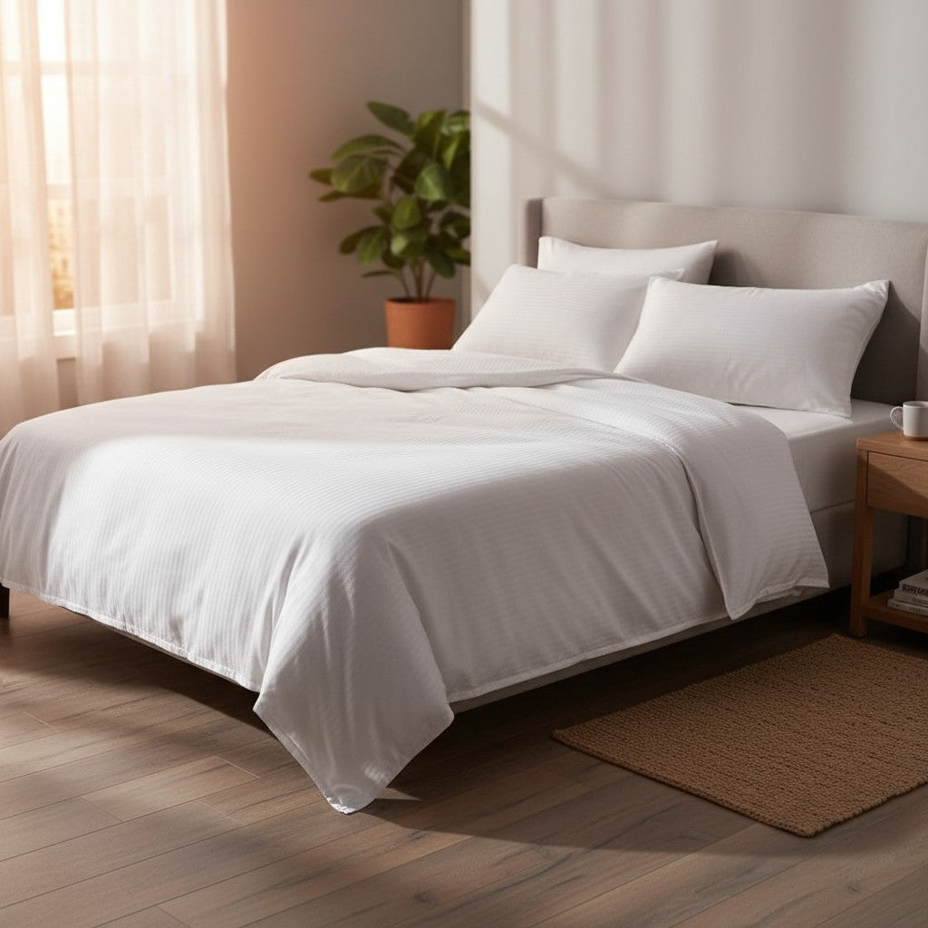 T-250 Blended Collection 5 MM Satin Stripe Bed Sheets