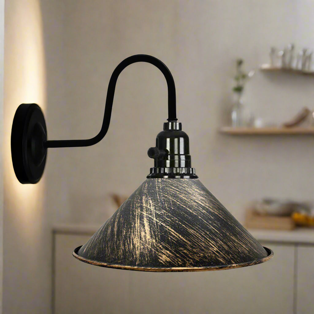 Vintage Shade Metal Retro Copper Colour Wall Light with switch Holder~2520