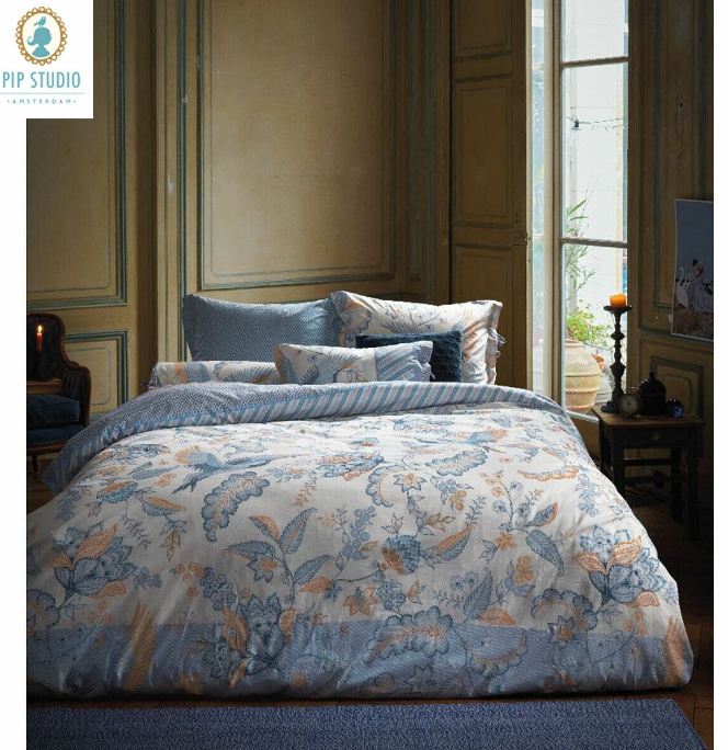 NNEDSZ Royal Birds Cotton Blue Quilt Cover Set By Pip Studio