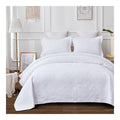 NNEDSZ Antique White 100% Cotton Quilted 3 pcs Bedspread Coverlet Set Queen
