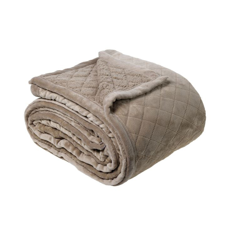 NNEDSZ Bianca Mansfield Blanket Taupe (Also Known as Silver Grey) Super King